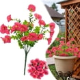 thumbnail image 2 of Artificial Morning Glory Bouquet with Blue Edged Flowers for Outdoor Porch Patio Garden Home Decor, Lifelike Faux Plant for Spring Summer Decoration, 2 of 7