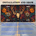 thumbnail image 2 of 1 Pcs 2D Flat License Plate Covers & Frames, Deer Skull with Floral For Decorative Front, Waterproof For Decoration Aluminum License Plate Covers & Frames Cover For Men Women, 12" X 6", 2 of 4