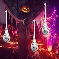thumbnail image 6 of LHNFT 3 Pack Hanging Halloween Decorations Outdoor Giant Spider Egg, Light Up Spider Webs with Purple LED Lights, Waterproof for Halloween Props Party Gifts, Yard Garden Tree House Decor, 6 of 7
