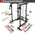 thumbnail image 3 of RitFit Multi-Function Power Rack Cage PPC03 with Adjustable Cable Crossover System,1000LBS Capacity, Full Home Gym Workout with J-Hook, Landmine and Other Attachments-Black, 3 of 10