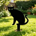 thumbnail image 5 of Halloween Black Cat Silhouette Yard Stakes 7.87 Inch Acrylic Garden Ornaments with Glowing Eyes for Yard Walkway Home Outdoor Decor, 5 of 8
