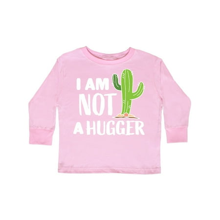 

Inktastic I am Not a Hugger with Cactus Gift Toddler Boy or Toddler Girl Long Sleeve T-Shirt