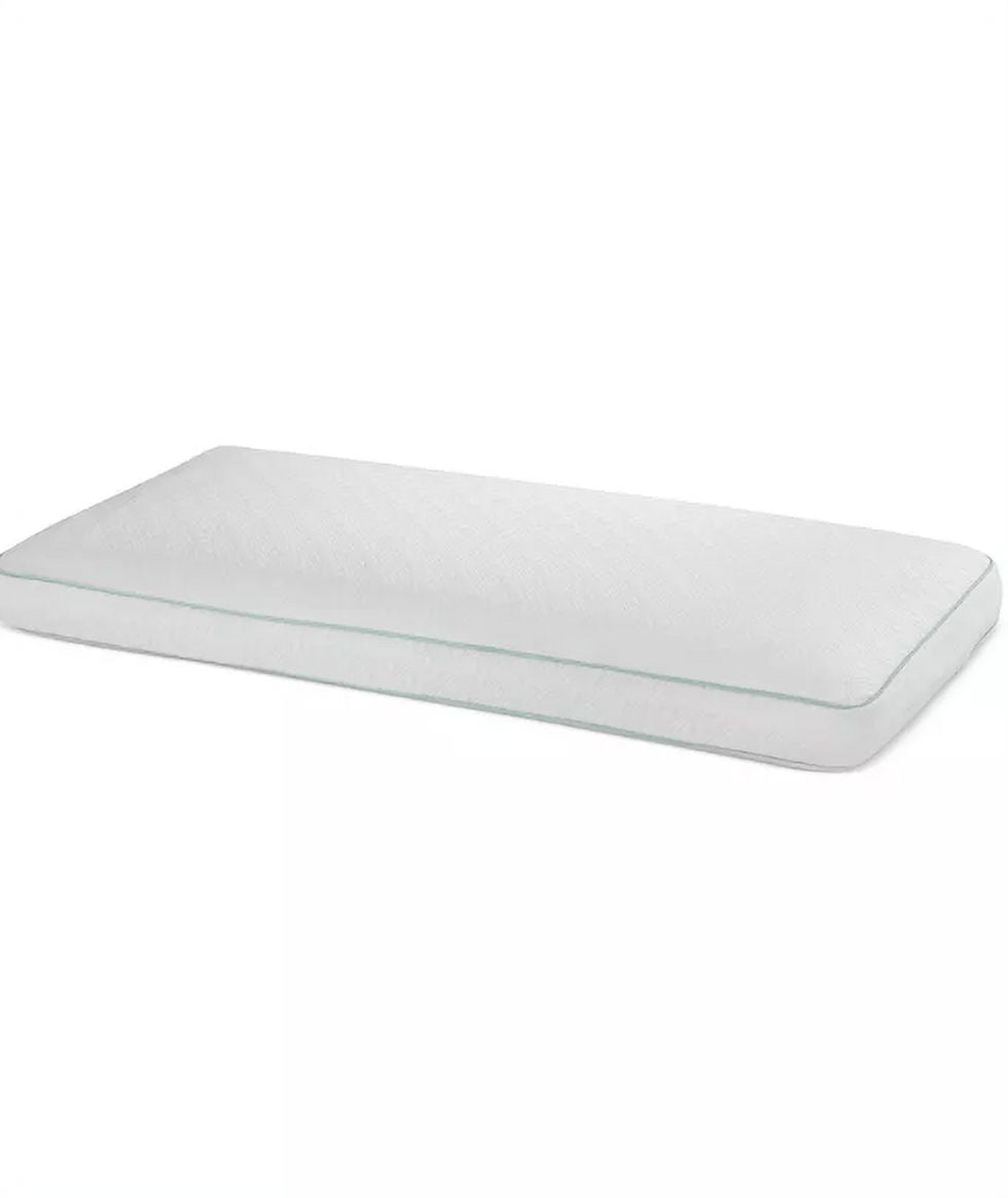 King Size White Memory Foam Pillow with Green Cording