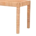 thumbnail image 5 of bali & pari Abelia Modern Bohemian Natural Rattan and Mahogany Wood Long Accent Bench, 5 of 8