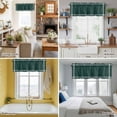 thumbnail image 5 of Pure Dark Green Kitchen Curtain Valances for Windows Farmhouse Short Curtains, Simple Solid Color Rod Pocket Valance Curtain for Bedroom Cafe Living Room, 5 of 8