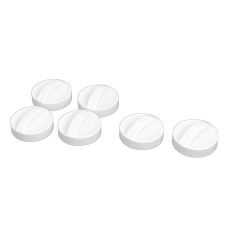 - 6mm Hole Dia Plastic Washing Machine Dryer Washer Timer Control Knob White 6Pcs