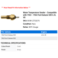 thumbnail image 2 of Water Temperature Sender - Compatible with 1963 - 1964 Ford Galaxie 500 6.4L V8, 2 of 2