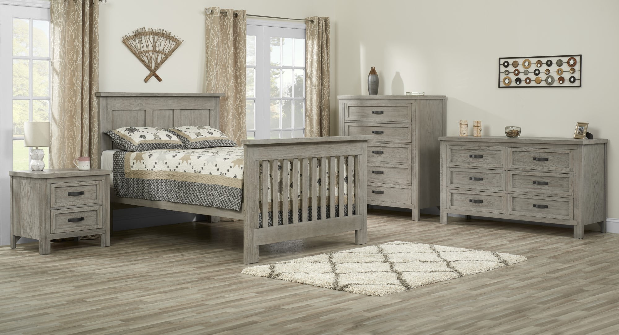 Soho Baby Hanover Nightstand Oak Gray