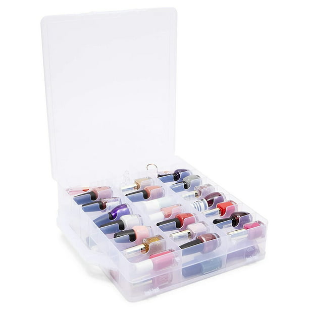 Nail Polish Caddy Organizer Holder, Clear Storage Box Carrying Case for 48  Bottles 