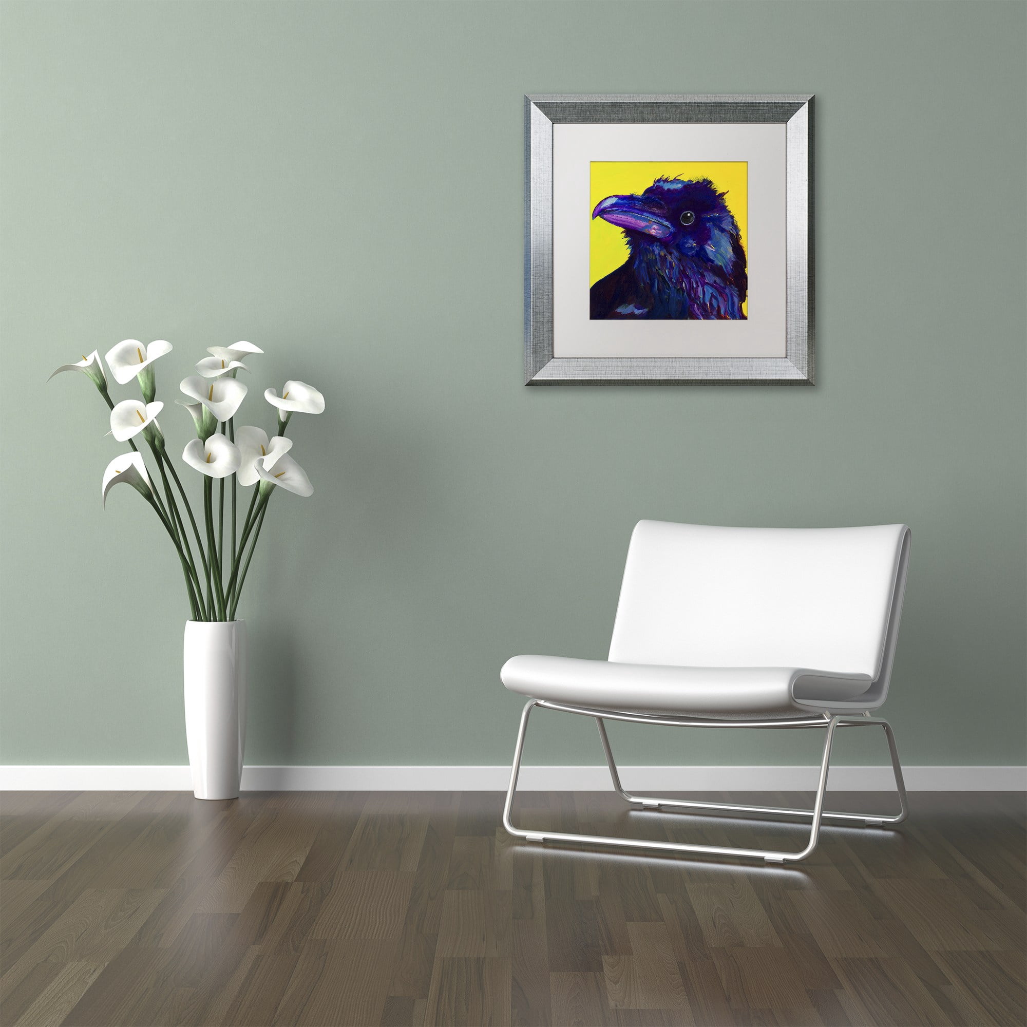 "Corvus" Canvas Art by Pat Saunders-White, White Matte, Silver Frame
