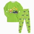 thumbnail image 2 of Gibobby Toddler Boys Pajamas Boy Fall Winter Pajamas Set 2PC Long Sleeve Crewneck Sleepwear Cute Print Pjs For Boys 1t 2t 3t 4t 5t Casual Kids Sleepwear Toddler Boys Clothes,Green,Size 6-7 Years, 2 of 7
