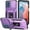 Purple, variant on Allytech Rugged Case for MOTO G pure, [Slide Camera Cover] [360° Rotating Kickstand] [Military Protection] [Magnetic Car Mount] Non-Slip Anti-Scratch Shockproof Heavy Duty Case - Rosegold