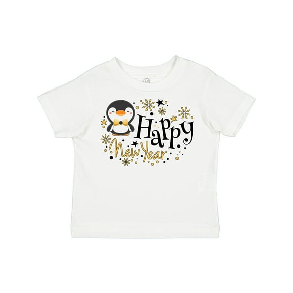 Inktastic Happy New Year with Cute Penguin Boys or Girls Toddler T-Shirt