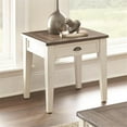 thumbnail image 3 of Home Square 1 Drawer End Table in Dark Oak and White - Set of 2, 3 of 9