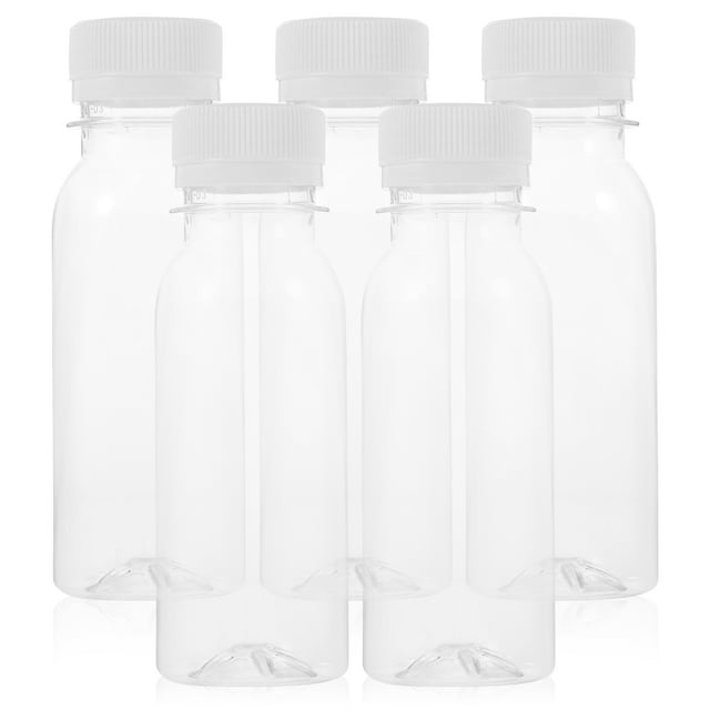 5pcs Yogurt Storage Bottles Portable Milk Bottle with Lids Multipurpose Beverage Bottles