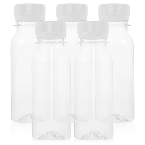 5 piezas de botellas de almacenamiento de yogurt botella de leche portátil con tapas de bebida multipropósito