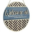 thumbnail image 1 of Placa colgante de bienvenida en 3D para decoración de pared de puerta de entrada, divertida percha de madera con estilo de bienvenida, madera minimalista rústica, 1 of 4