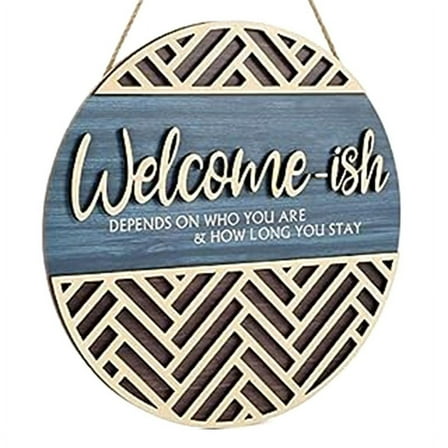 3D Welcome Hanging Sign Plaque for Front Door Wall Decor