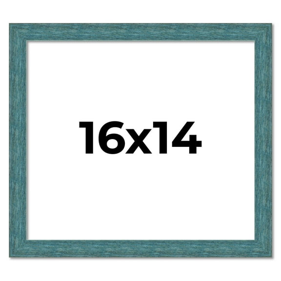 16x14 Frame Blue Rustic Barnwood Solid Wood Picture Frame Width 1.25 Inches | Interior Depth 0.5