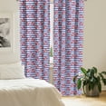 thumbnail image 2 of Ambesonne Nautical Window Curtains, Anchors on Stroke Stripes, Each 28" W x 84" L, Vermilion Violet Blue, 2 of 4