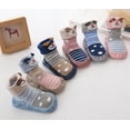 thumbnail image 3 of Unisex Baby Toddler Animals Print Cotton Socks Slipper Anti-Slip Crib Shoes - Sold per 1 Pair (Blue/Bear, 12-18 Months), 3 of 3
