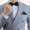 thumbnail image 2 of Pañuelo de satén de 3 piezas para hombre Pañuelo Cummerbund Hanky ​​(Negro), 2 of 7