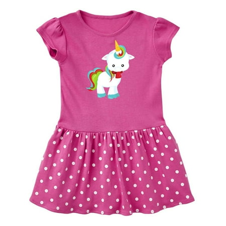 

Inktastic Christmas Unicorn Unicorn With Red Scarf Gift Baby Girl Dress