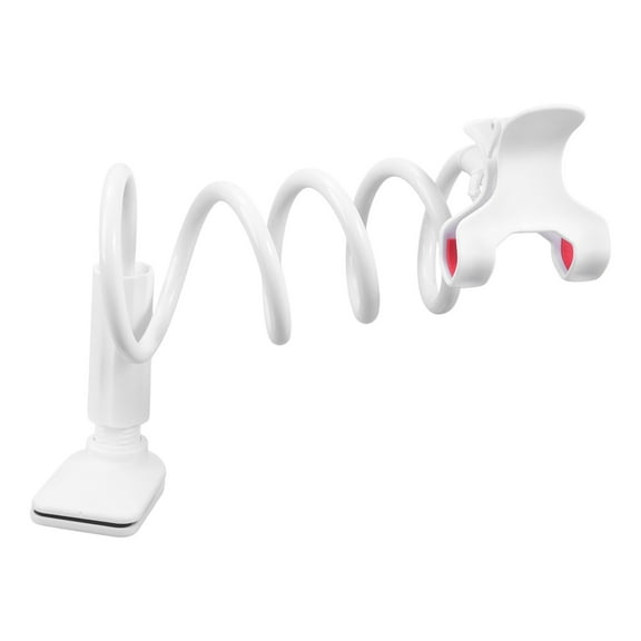 Multiple Position Adjustable Phone Clamp Stand Holder With Antislip Base Suitable For Lying Watching Reading On Bed Desk