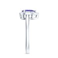 thumbnail image 3 of Rosec Jewels Natural Tanzanite Teardrop Engagement Ring with Halo - Tanzanite Diamond Ring for Women - Authentically Certified, 925 Sterling Silver, US 5.00, 3 of 8