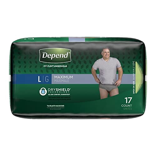 Depend FIT-FLEX Adult Underwear Pull On Large Disposable Heavy Absorbency, 47926 - Case of 34