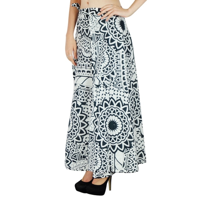 Jupe Longue à une Seule Couche à Motif Floral, Jupe Portefeuille, Coton, Phagun, Étoles de Robe