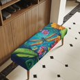 thumbnail image 3 of Whosucclay Dragonfly Daisy Print Stretch Rectangle Dining Bench Cover - Anti-Dust Removable Bench Slipcover Machine Washable Seat Cushion Protector for Bedroom, Kitchen, Hotel, Banquet, 3 of 7