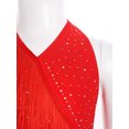 thumbnail image 5 of iiniim Girls Sleeveless Latin Dance Ballroom Rhinestones Tassels Fringed Leotard Dress Red 8, 5 of 7