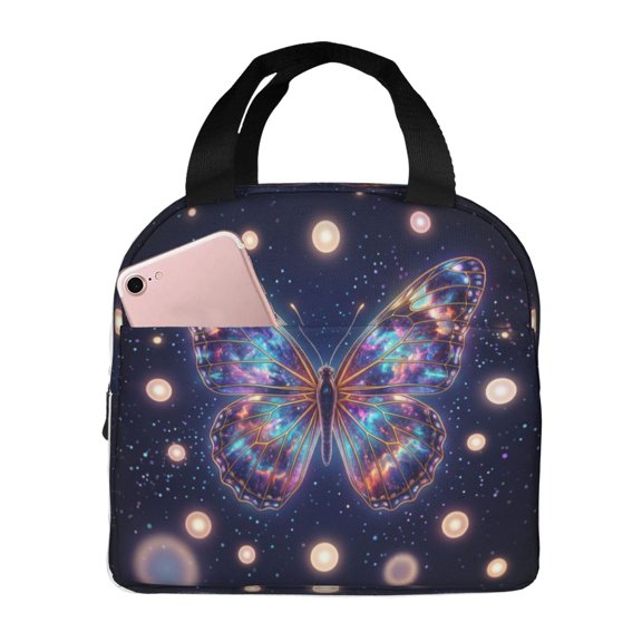 Butterfly Lunch Box For Women Insulated Lunch Bag Lunch Tote Bags Leakproof Cooler Lunch Case For Travel Work Picnic