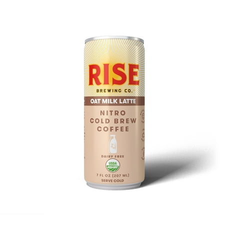 (4 Cans) RISE Brewing Co. Oat Milk Nitro Cold Brew Latte, 7 Fl