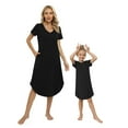 thumbnail image 2 of Xmarks Mommy and Me Holiday Pajama Set Outfit V Neck Short Sleeve Pajama Dress, 2 of 10