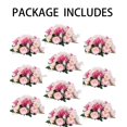 thumbnail image 3 of Fake Flowers Kissing Ball for Wedding Centerpieces Set of 10 Pink Artificial Flower Arrangments, 3 of 10