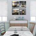 thumbnail image 4 of Canvas Zen Décor Black and White Beach Wall Art Ocean Poste Seascape Picture Print Sunset Scenery Painting Artwork for Living Room Wall Décor Bedroom Bathroom Wall Home Decorations Framed, 4 of 6