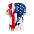 thumbnail image 4 of Fznquz Women's Tops Short Sleeve Summer Patriotic Shirt 4th of July Independence Day Casual Red Women Shirts, 4 of 5