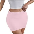 thumbnail image 2 of LADIGASU Women's Summer Sexy Solid Color Elastic Waist Short Skirt, 2 of 7
