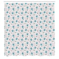 thumbnail image 2 of Ambesonne Alpaca Cactus Shower Curtain, Abstract Llama Ethnic, 69"Wx84"L, White Rose and Sky Blue, 2 of 4