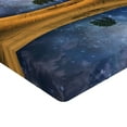 thumbnail image 2 of Ambesonne Space Fitted Sheet, Galaxy with Star Meteors, Queen Size, Brown Purple Blue, 2 of 3
