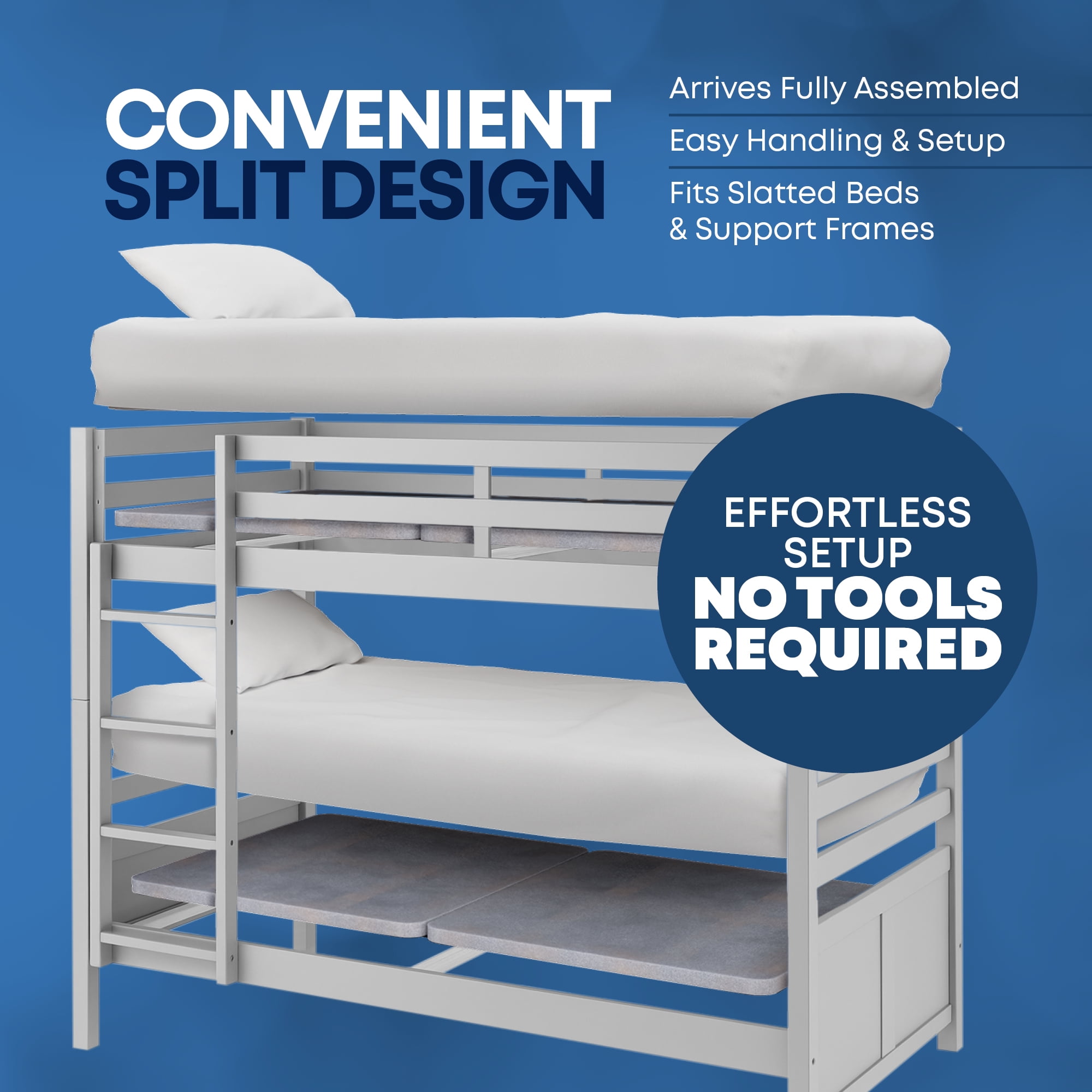 Continental Sleep, 38MM  Wood Bunkie Board for Twin Size Bed - Under Mattress Support Board, Fully Assembled, Fabric Ventilation Cover - Replaces Wooden Slats or Box Spring for Bed Frames(Set Of 2)