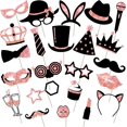 thumbnail image 1 of Set de decoración para fiestas con purpurina real, bonitos diseños de cumpleaños para mujeres o niñas, fácil de montar, 48 piezas (oro rosa), 1 of 5
