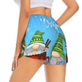 thumbnail image 2 of Uemuo Merry Christmas Gnome Pattern Women's Athletic Shorts High Waisted Running Shorts with Liner Pockets Gym Elastic Workout Shorts-Small, 2 of 9