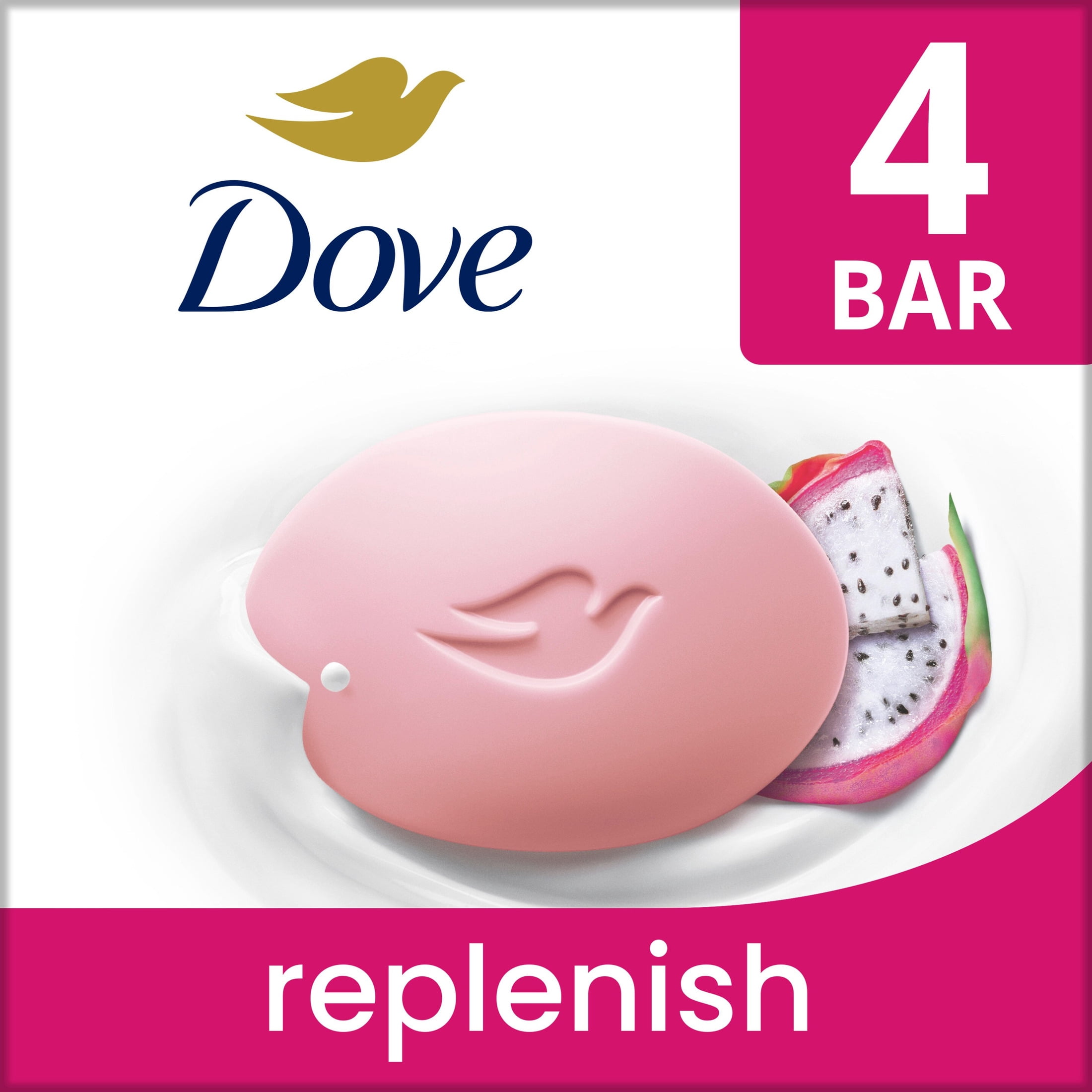 (8 pack) Dove Bar Soap For Deep Nourishment Dragonfruit For Calm, Replenished Skin, 3.75 oz 4 Bars