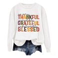thumbnail image 3 of Thanksgiving Oversize Women Long Sleeve Crewneck Sweatshirts Letter Printed Lightweight Loose Sweatshirts Blouse Top Mens Long Sleeve Shirt Zip Hoodie Pocket Women Knit Sweater Pants Set Front Zip, 3 of 5