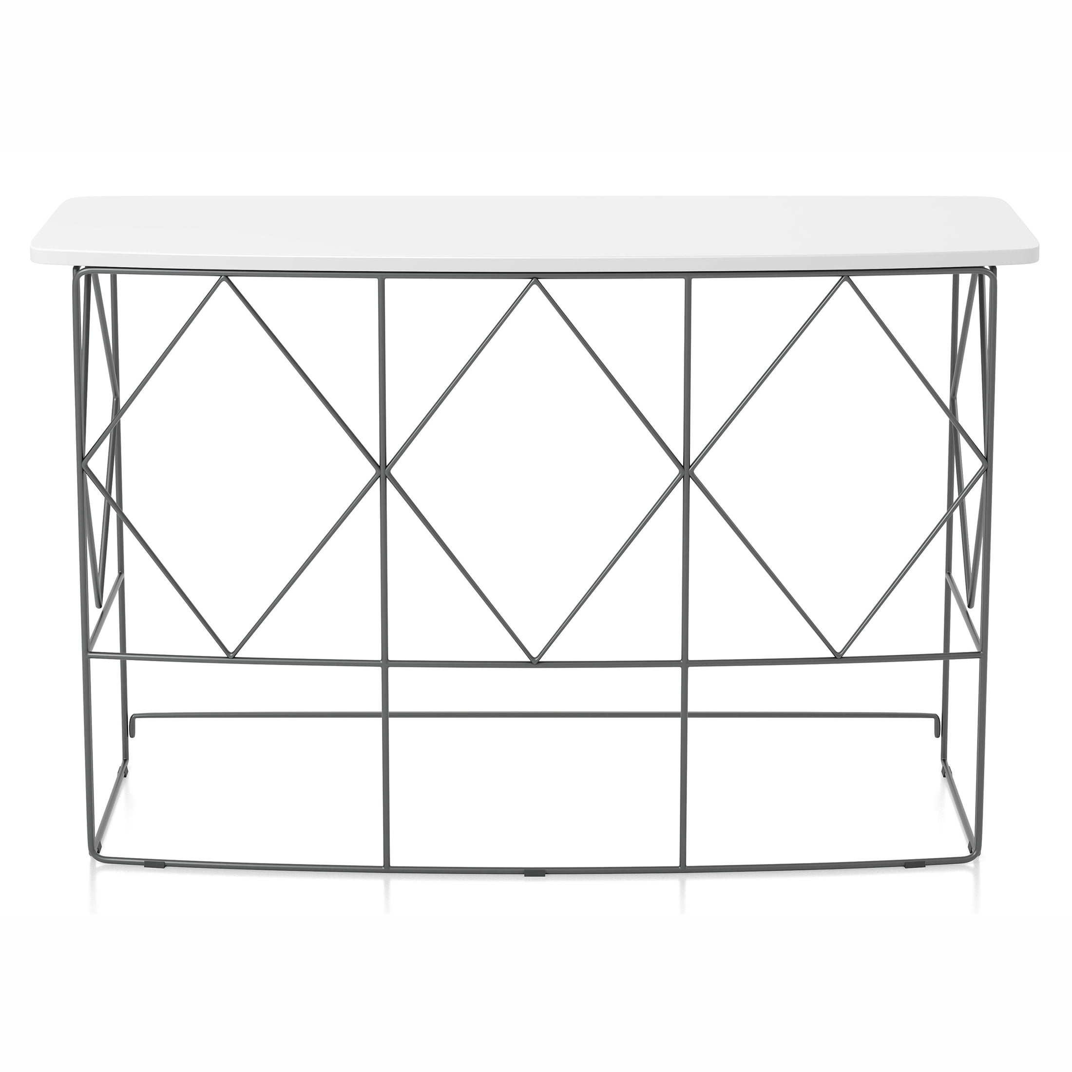 Furniture of America Herlan Console Table with Metal Frame, White