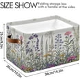 thumbnail image 3 of Wildflower Lavender Foldable Storage Basket for Shelves, Collapsible Sturdy Storage Bin with Handles, Canvas Storage Cube for Organizing Closet 1PC Home Decor, 3 of 7