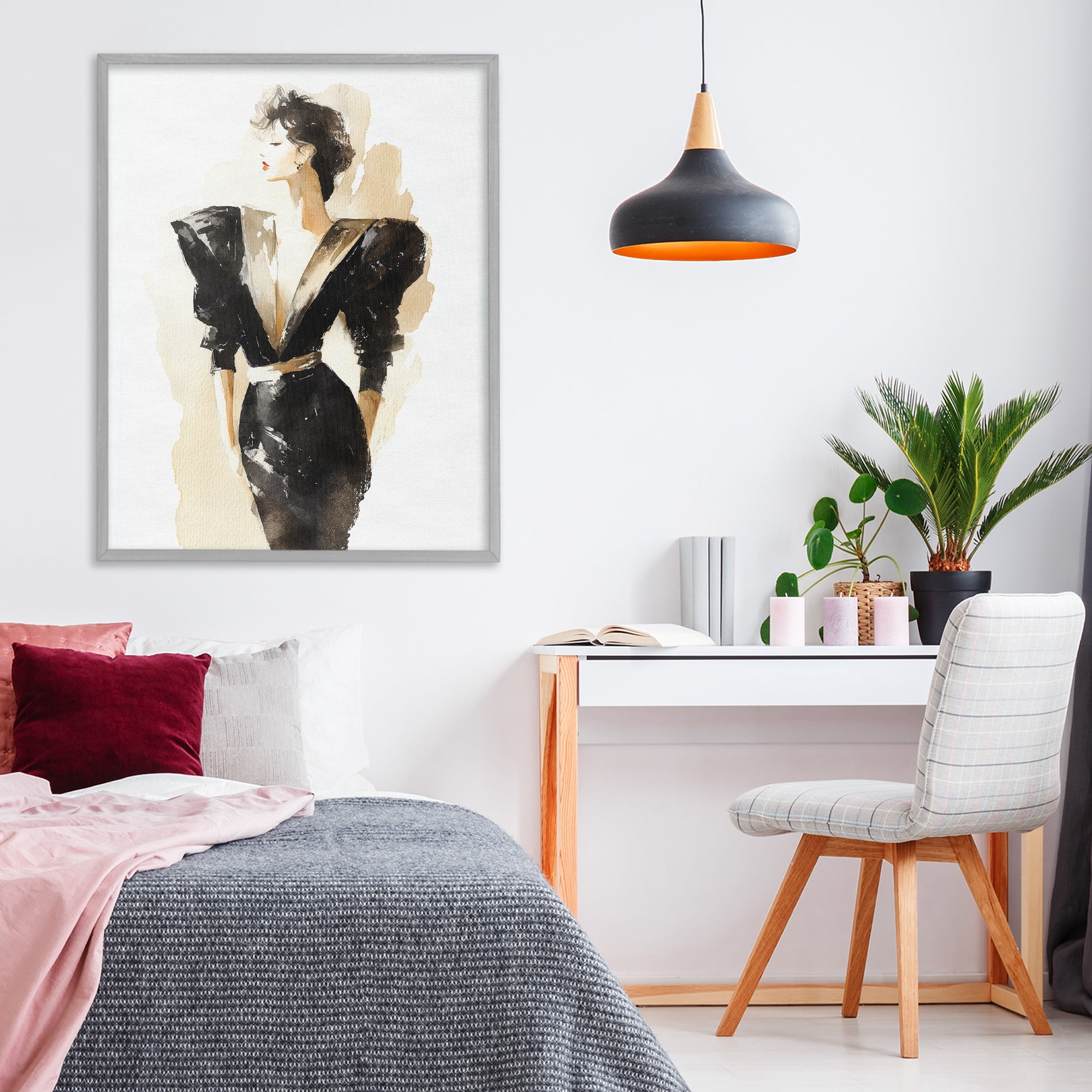 Stupell Industries Timeless Velvet Attitude Gray Framed Giclee Art, design by Svetlana Aleynikova